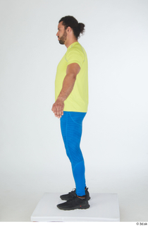  Simeon A poses black sneakers blue leggings dressed sports standing whole body yellow t shirt 0003.jpg